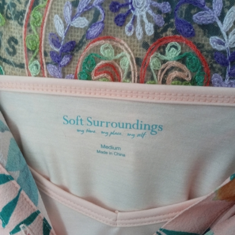 Soft Surroundings Chinoiserie Floral And Birds Maxi Dress - Picture 12 of 12